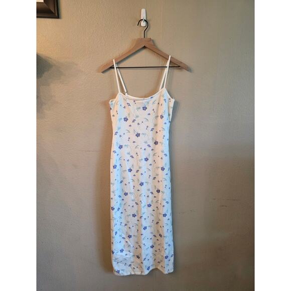 LE LIS Women's Floral Knit Spaghetti Strap Midi Dress SZ Small Feminine - Picture 1 of 7